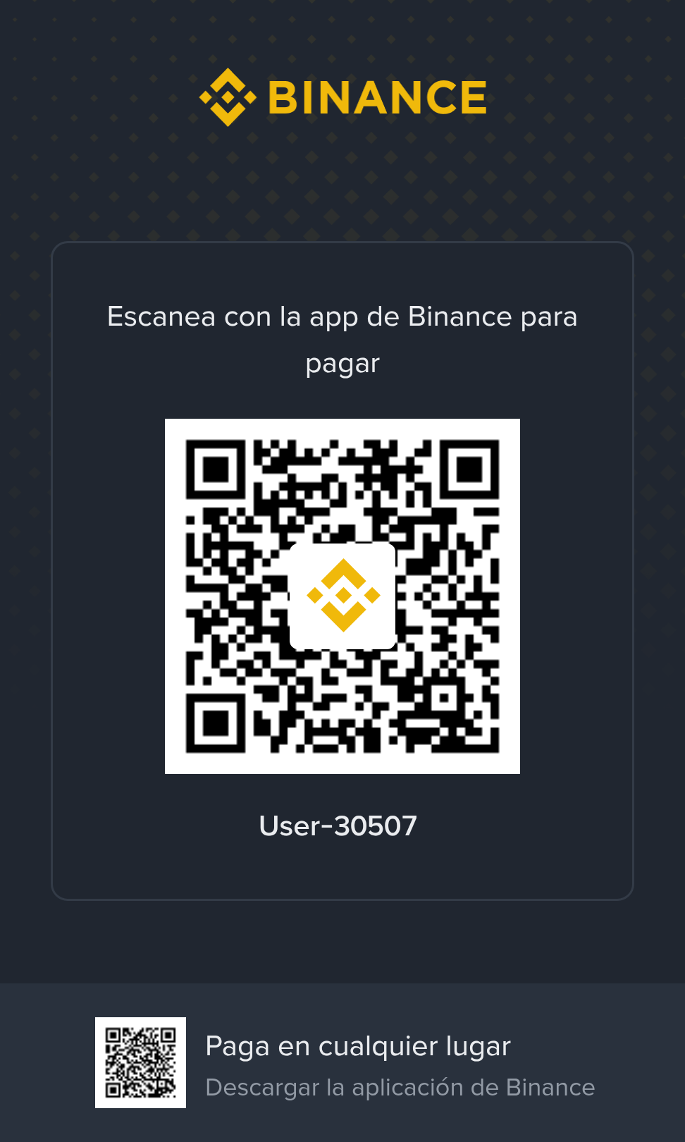 Código QR Binance